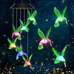 Solar LED Hummingbird Wind Chimes – We Love Hummingbirds